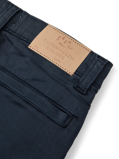 COPENHAGEN COLORS / SILKY TWILL CHINOS SLIM WITH STRETCH - NAVY - Mini Monde Copenhagen