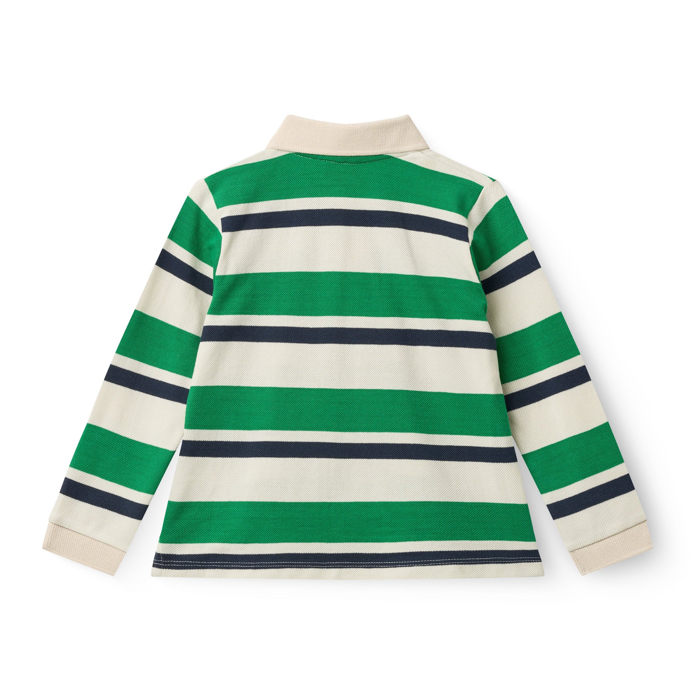 COPENHAGEN COLORS / STRIBET POLO MED LANGE ÆRMER - GREEN COMBI - Mini Monde Copenhagen