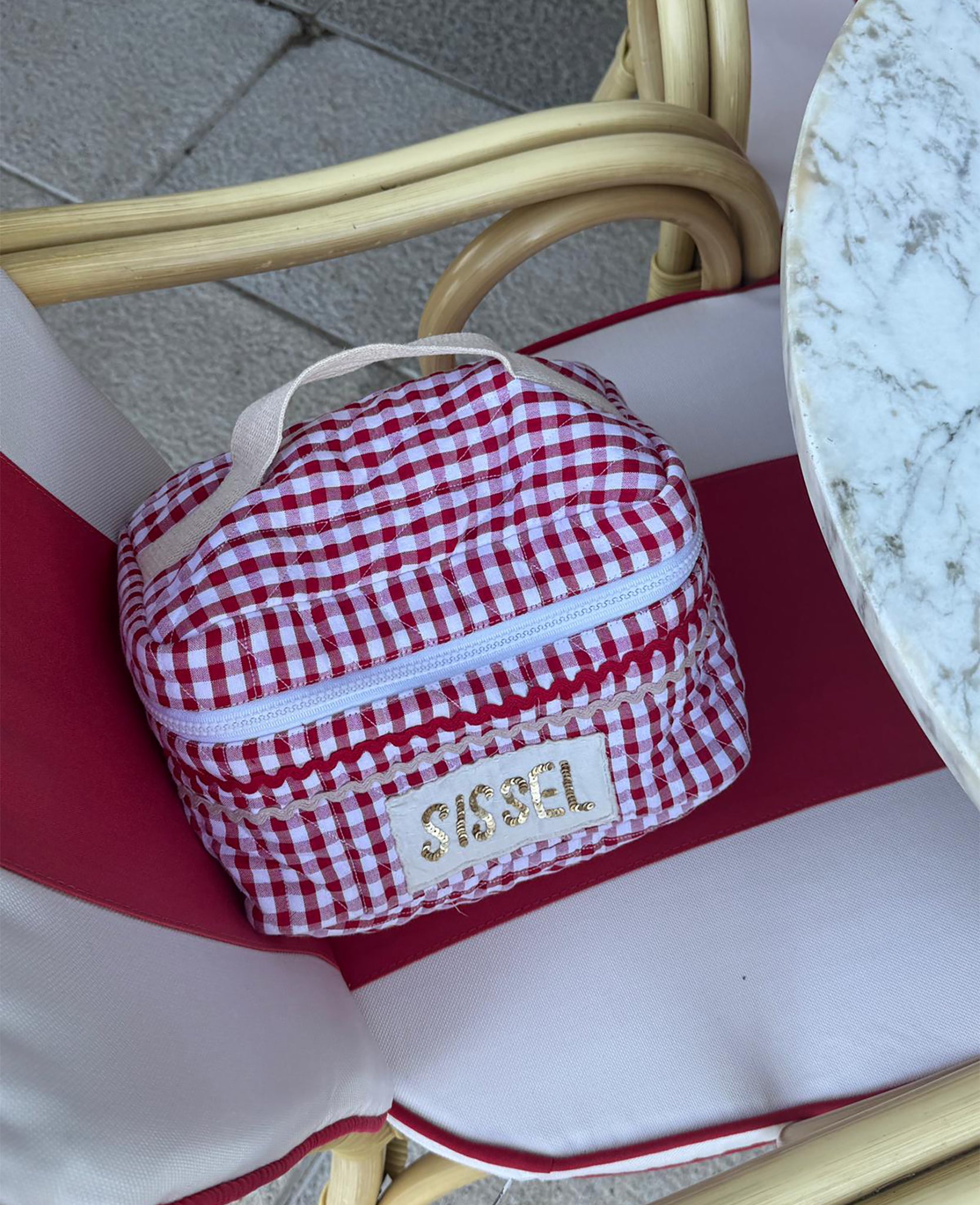 SISSEL EDELBO / SISSEL BUCKET BAG - RED CHECKS