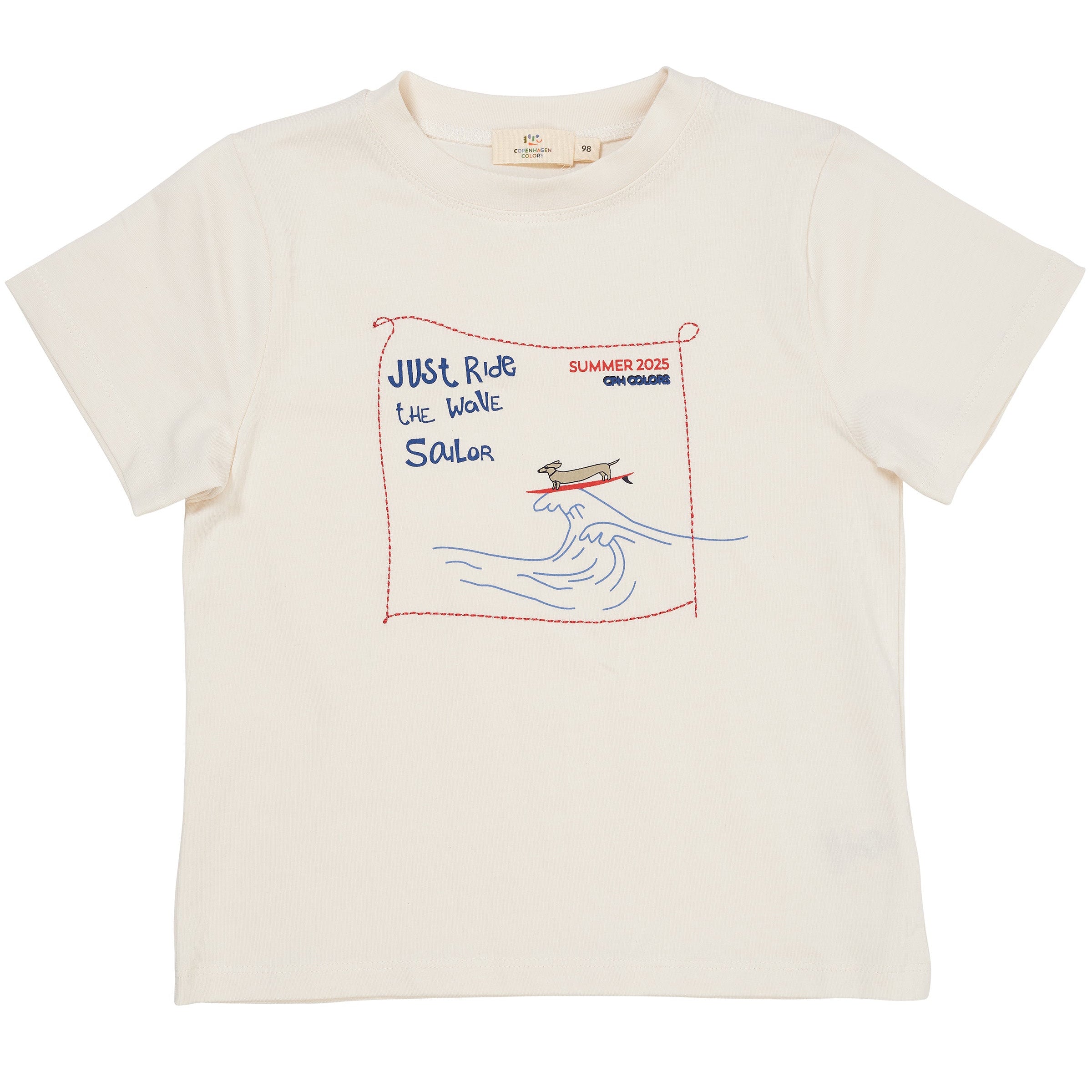 COPENHAGEN COLORS / T-SHIRT MED BRODERI - SURFING DOG - Mini Monde Copenhagen