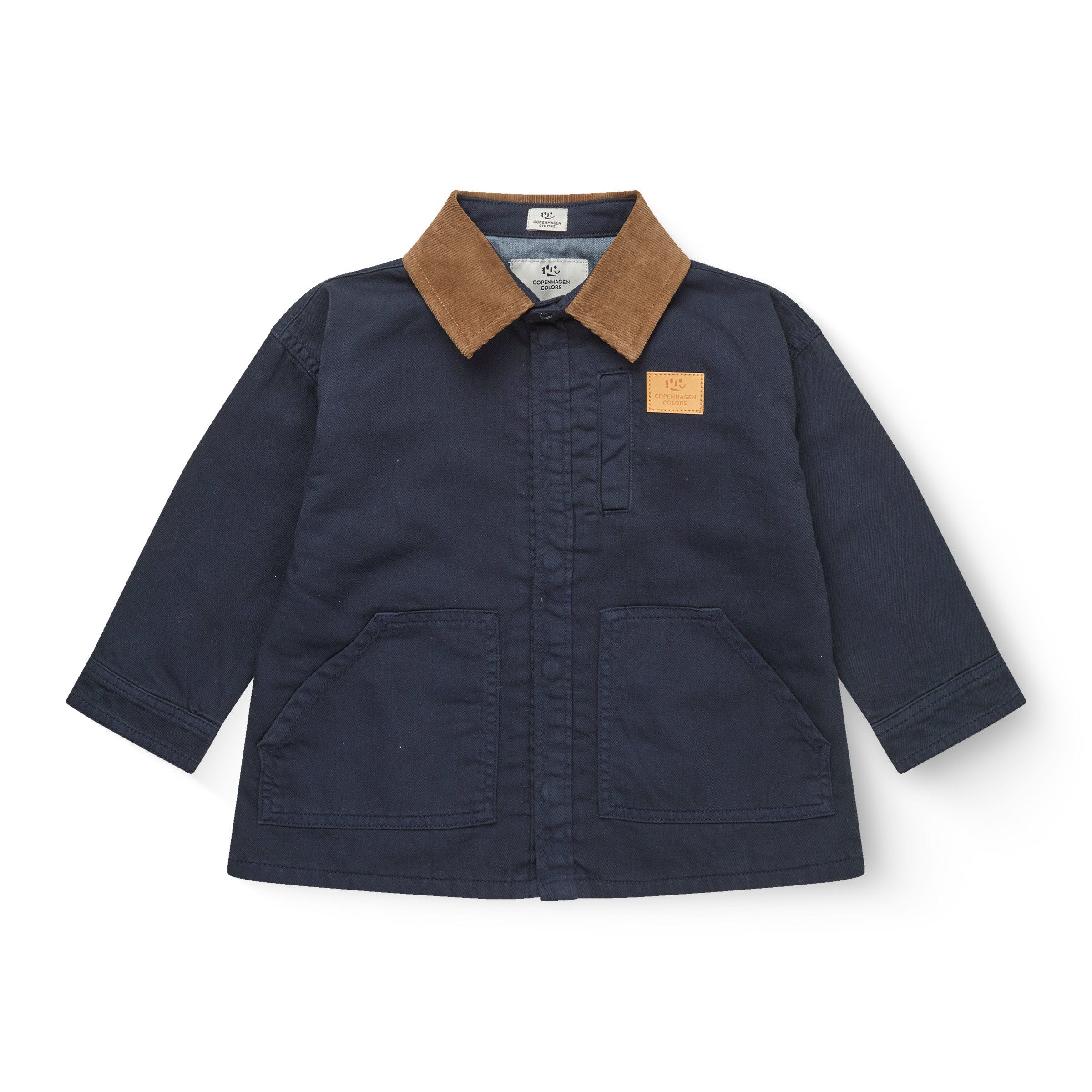 COPENHAGEN COLORS /  TWILL JAKKE MED FLØJLSKRAVE - NAVY - Mini Monde Copenhagen