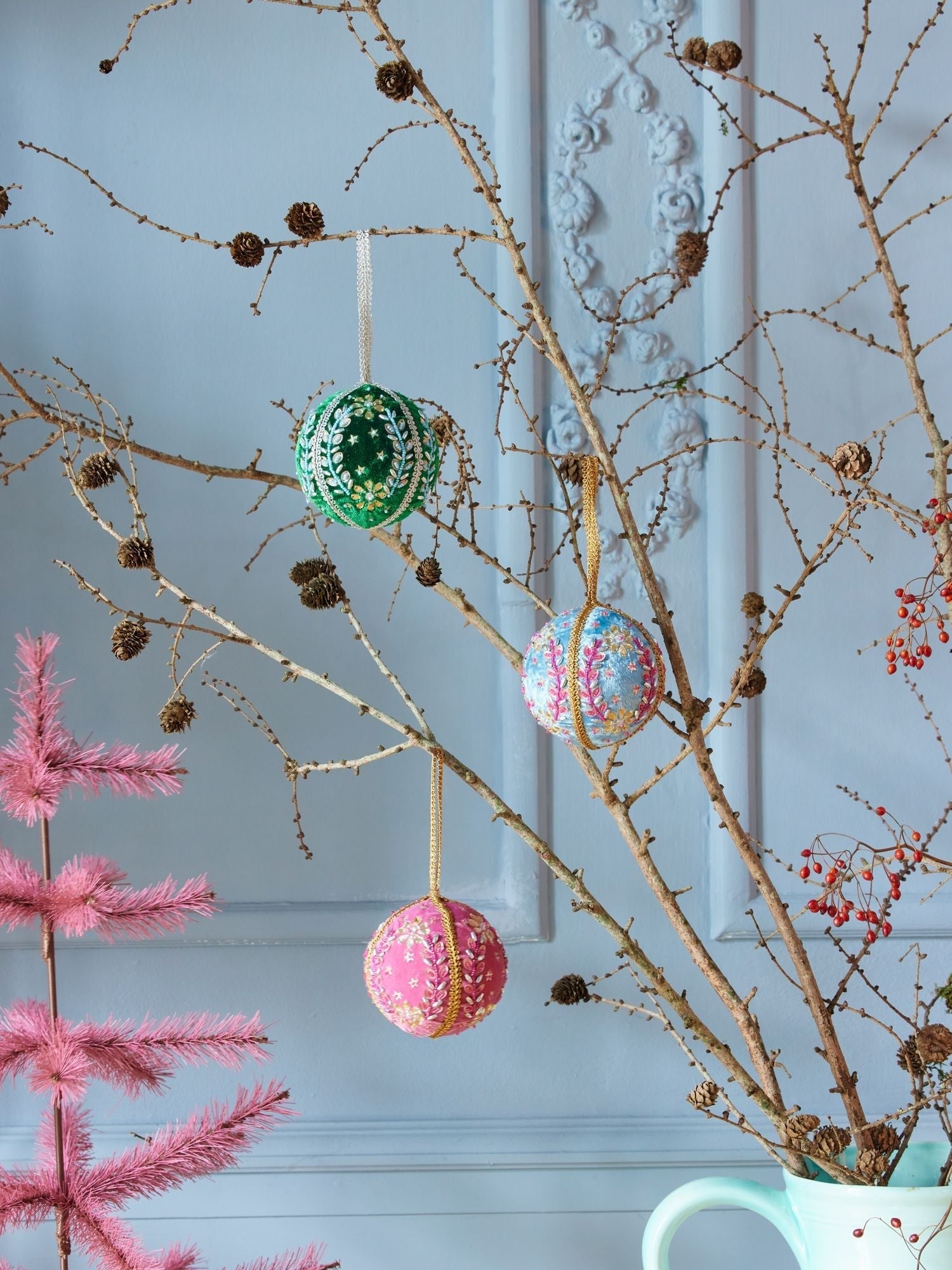 RICE / STOR VELOUR JULEKUGLE