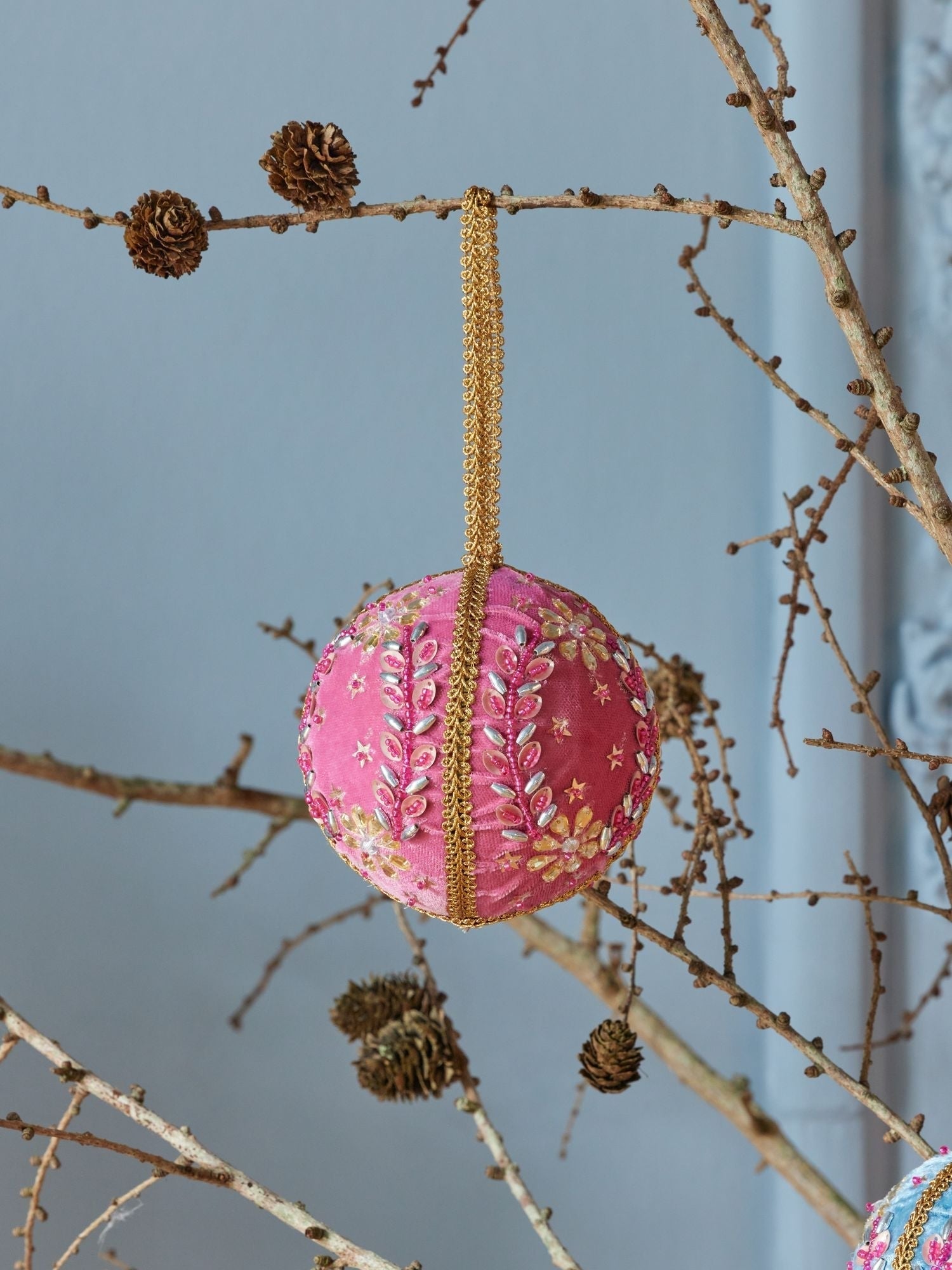 RICE / STOR VELOUR JULEKUGLE