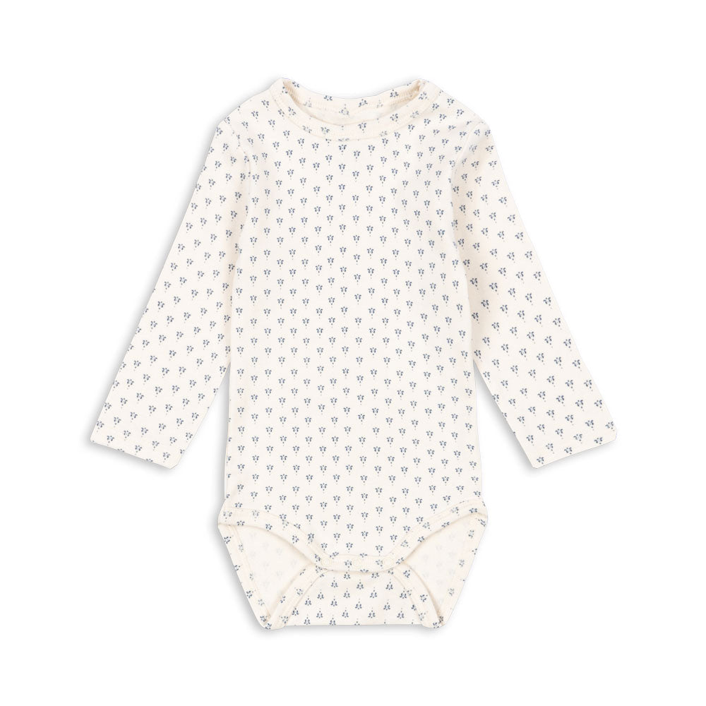 BELLO Bodystocking til baby i økologisk bomuld og modal – blød, åndbar og OCS-certificeret bodystocking med lange ærmer og trykknapper.