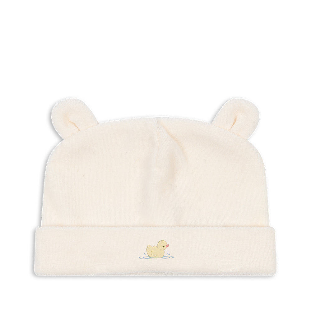 ELU Beanie i økologisk bomuldsblanding – blød, varm og GOTS-certificeret babyhue.