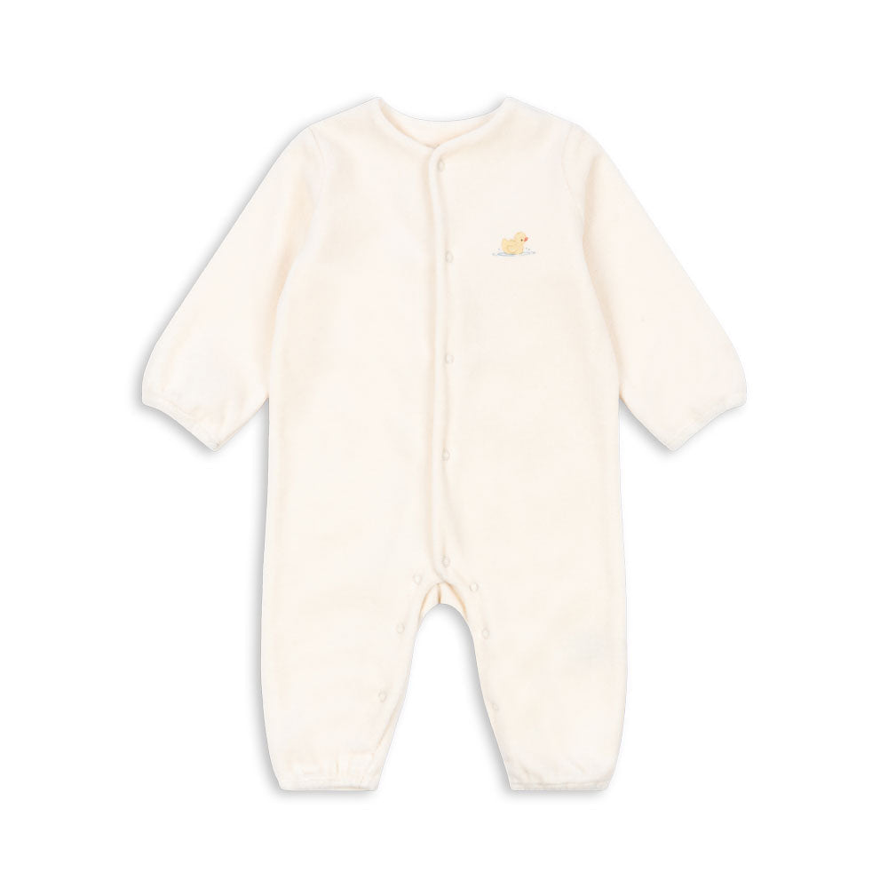 ELU Heldragt i økologisk bomuldsblanding – blød, varm og GOTS-certificeret babyheldragt i Antique White.