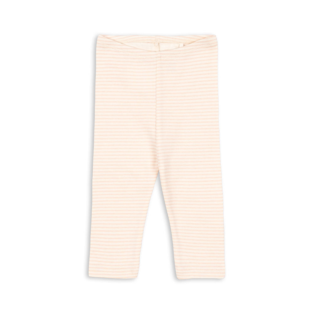 FIO Leggings i Tea Stripe Cameo – økologiske ribleggings til baby i 100 % OCS-certificeret bomuld med elastik i taljen.