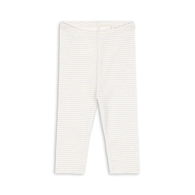 FIO Leggings i Tea Stripe Gray Dawn – økologiske ribleggings til baby i 100 % OCS-certificeret bomuld med elastik i taljen.