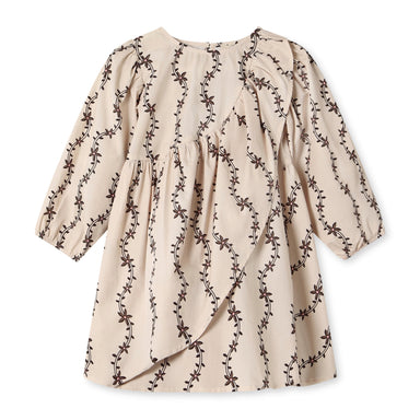 Fliink Doldy LS kjole i farven Sandshell AOP – forsidebillede af blød bomulds kjole med mønster