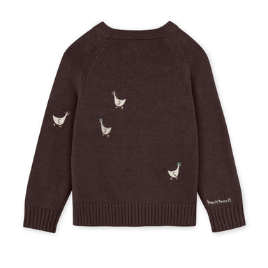 Fliink Mahdi snit pullover i farven Coffee Bean – bagsidebillede af blød og varm striktrøje