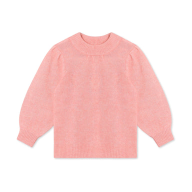 Fliink Star Puff Bluse i farven Candy Pink – forsidebillede af blød og varm alpaca- og uldbluse med puffærmer