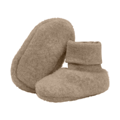 Huttelihut footies i Savannah Melange – bløde babyfutter i merinould fleece.