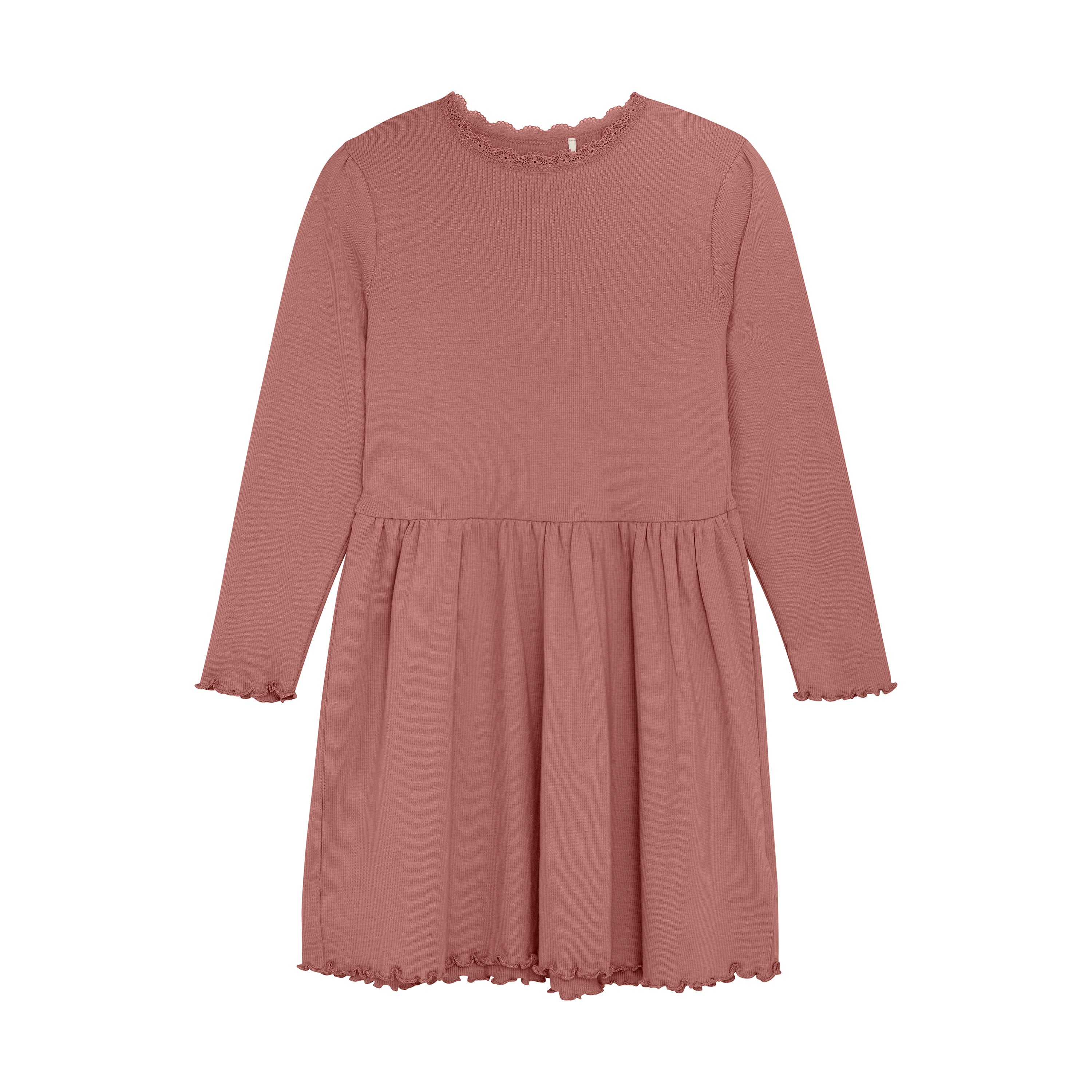 HUTTEliHUT ribkjole med lange ærmer i farven Burlwood – Mini Monde Cph