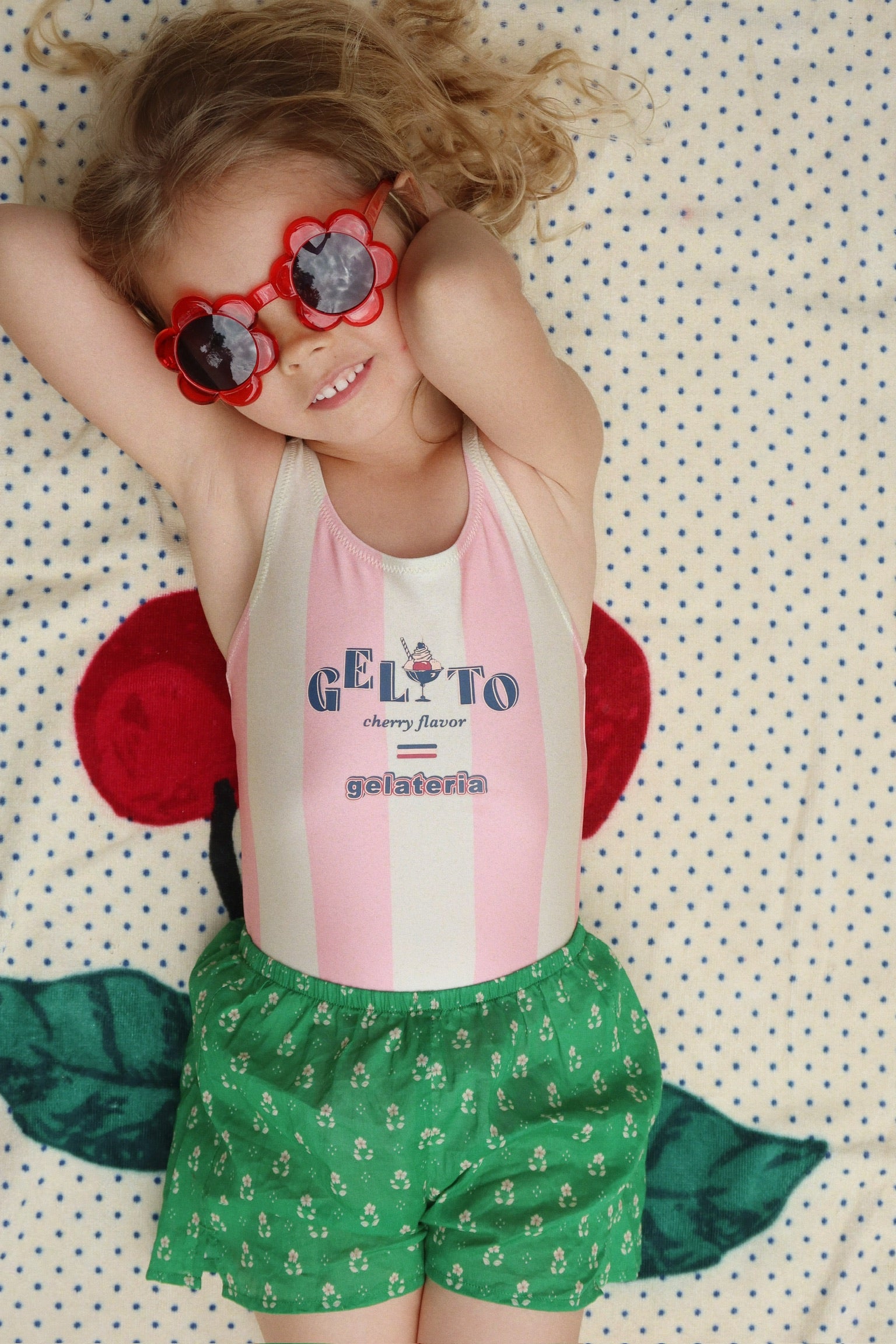 KONGS SLØJD / JUNIOR SOLBRILLER - FLOWER RED