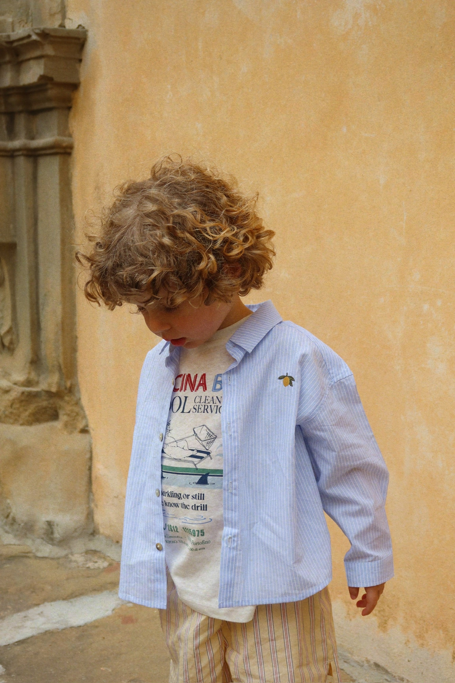 KONGES SLØJD / ERA T-SHIRT - OFF WHITE/PISCINA