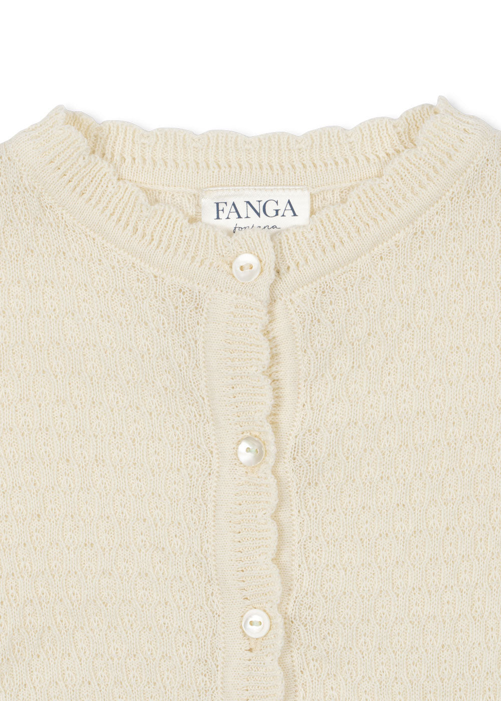 FANGA / VENTI POINTELLE CARDIGAN - ANTIQUE WHITE