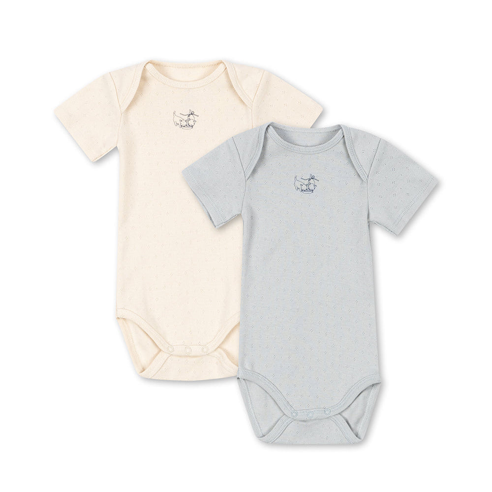 FANGA / PERLA 2 PAK SS BODYSTOCKING - BUTTERCREAM/ PEARL BLUE