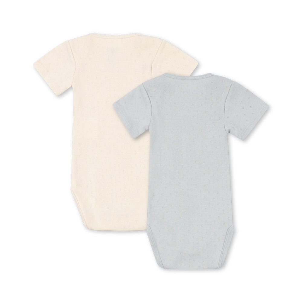 FANGA / PERLA 2 PAK SS BODYSTOCKING - BUTTERCREAM/ PEARL BLUE