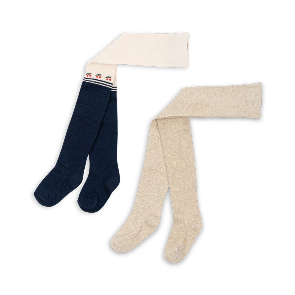 KONGES SLØJD / 2 PAK STRØMPEBUKSER - CHERRY MIX