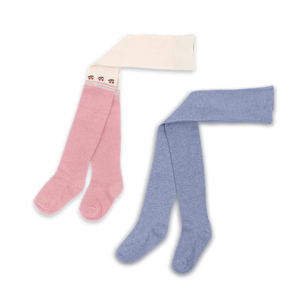 KONGES SLØJD / 2 PAK STRØMPEBUKSER - PURPLE/PINK DOLPHIN