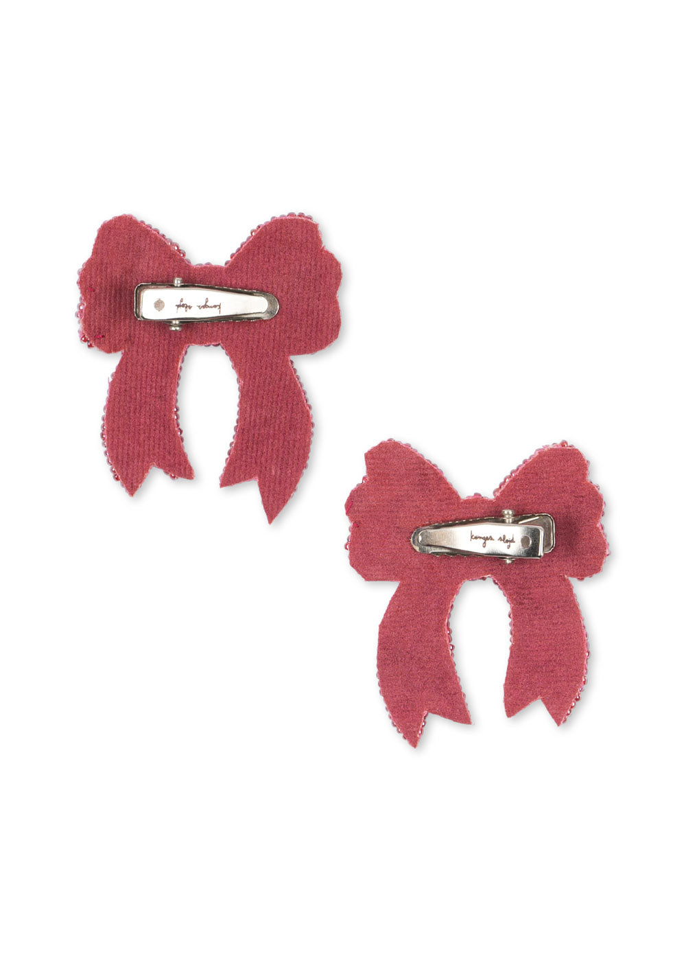 KONGES SLØJD / 2-PAK SEQUIN BOW HÅRCLIPS - RAPTURE ROSE