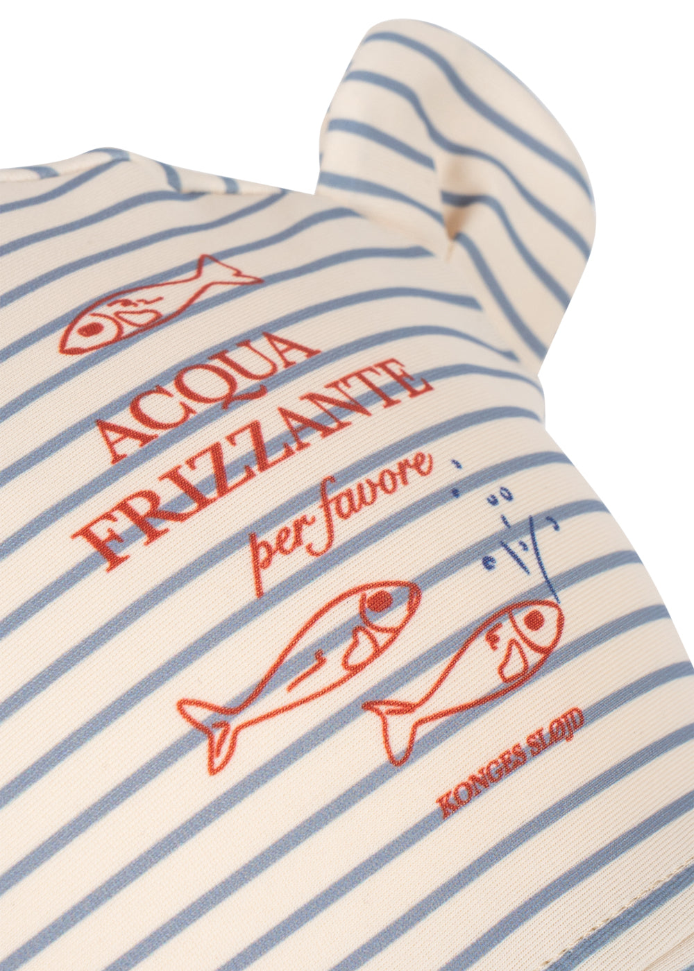 KONGES SLØJD / ASTER BADEHAT MED BJØRNEØRER - STRIPE BLUIE