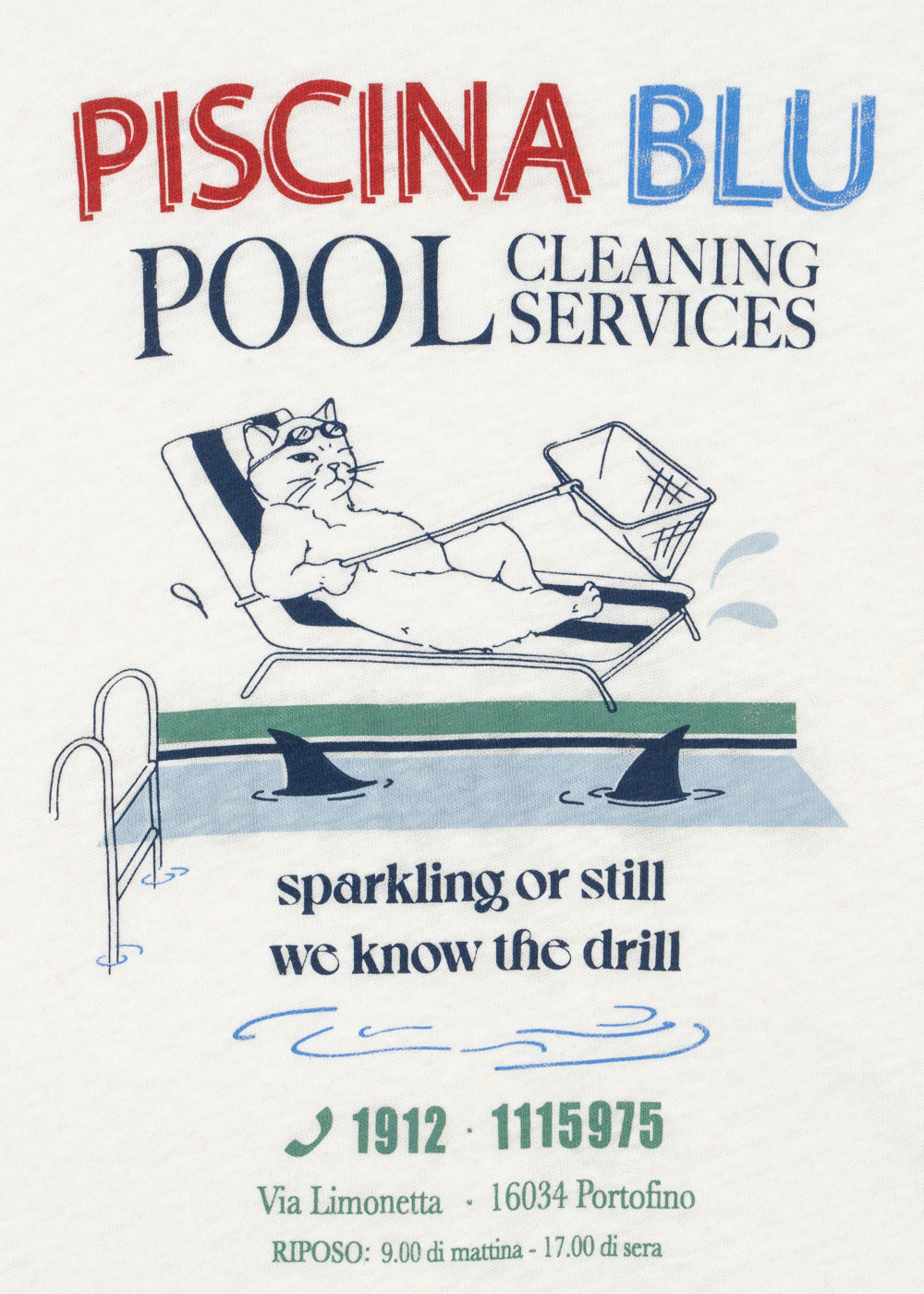 KONGES SLØJD / ERA T-SHIRT - OFF WHITE/PISCINA