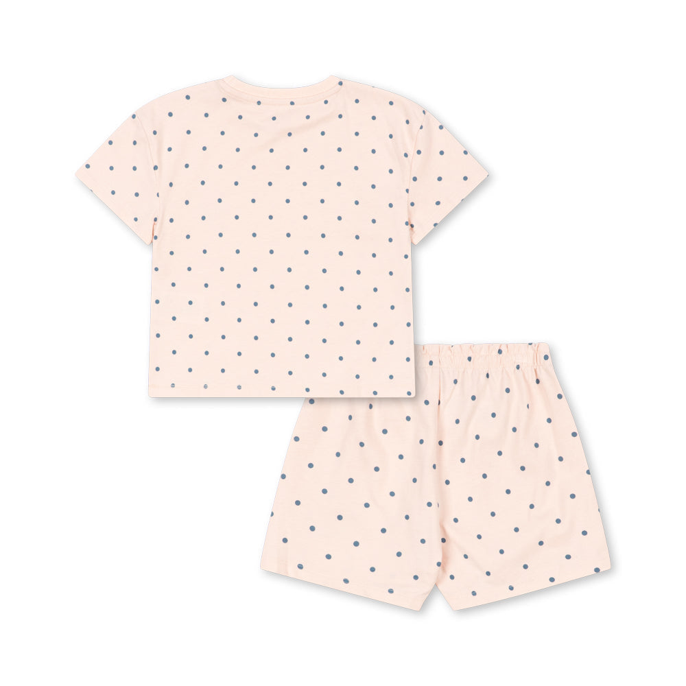 KONGES SLØJD / LIN SHORTSSÆT - ROSEWATER DOT