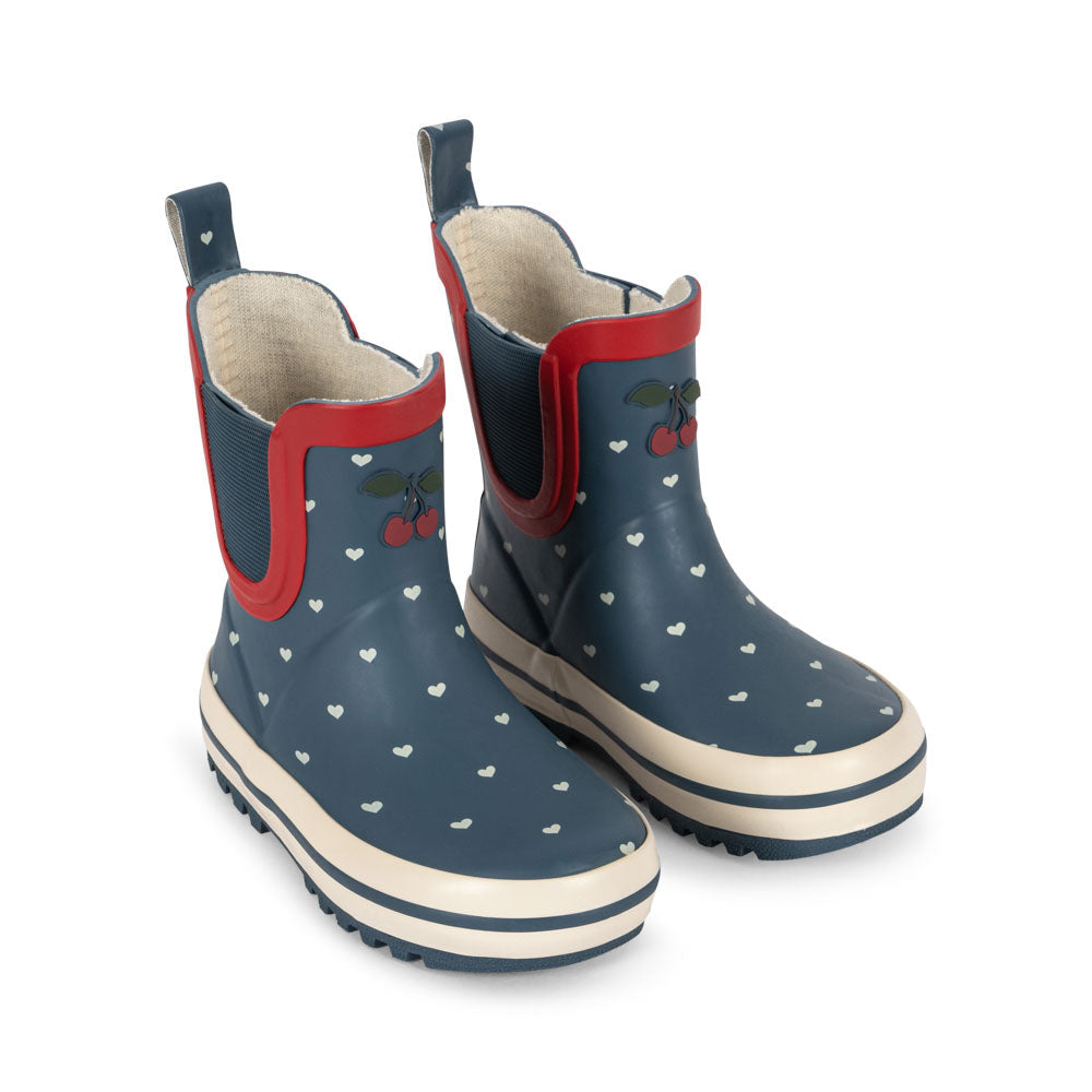 KONGES SLØJD / ROI PRINTED GUMMISTØVLER - HEART BLUES