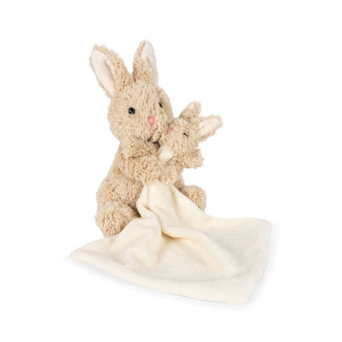 Piccobino nusseklud – blød og vamset kaninbamse med lille kaninunge, designet som babys trygge krammeven.