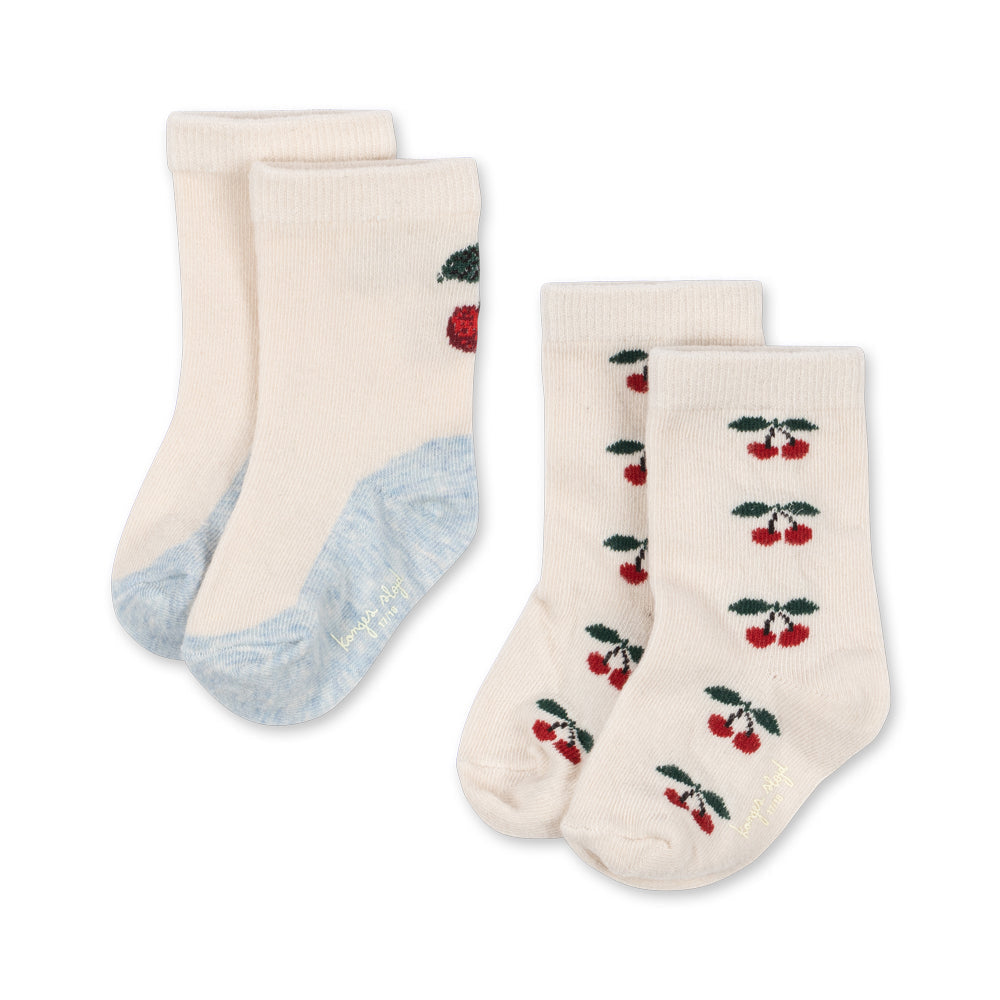 KONGES SLØJD / 2 PAK JACQUARD CHERRY STØMPER - CHERRY MIX